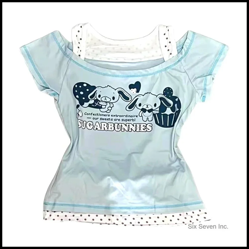 Y2K Harajuku Graphic Baby Tee Vintage Grunge Emo Kawaii Streetwear Top